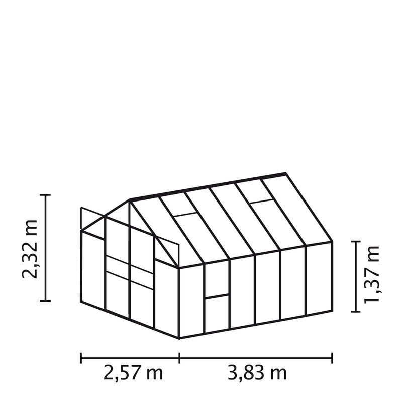 Vitavia Gewächshaus Meridian 9900 Schwarz mit 9,9 m² und Sicherheitsglas - Bild 2
