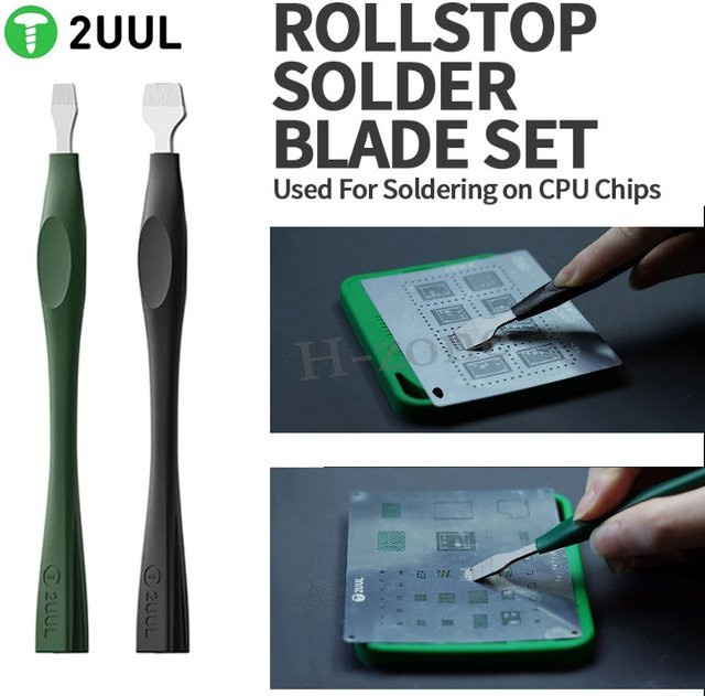 2UUL DA19 Anti-Roll-Lötschaber-Set mit 9 mm und 15 mm Lötklingen für die Reparatur von Telefon-PCBs und Chip-Löten - Bild 1