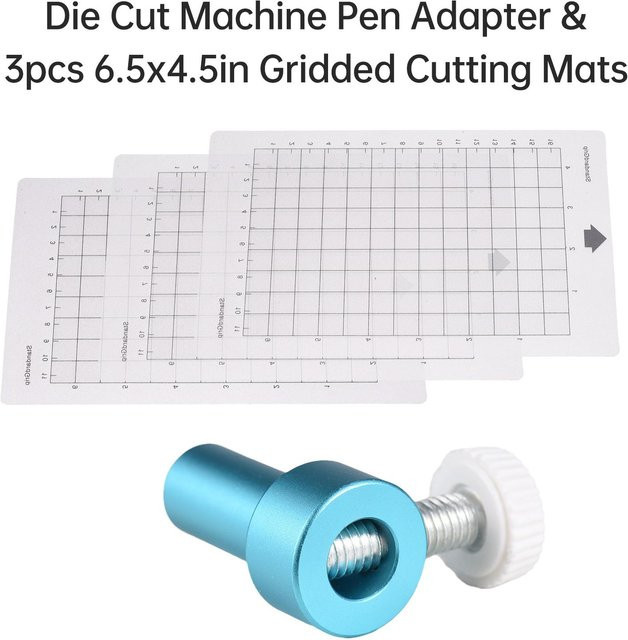 Binchi Outdoor Product Stiftadapter für Cricut Joy Schneidemaschine aus Metall mit 3 Schneidematten in Blau, Stifthalter für 8mm Durchmesser, Schneidematten Maße: 16,5 x 11,4 cm - Bild 1