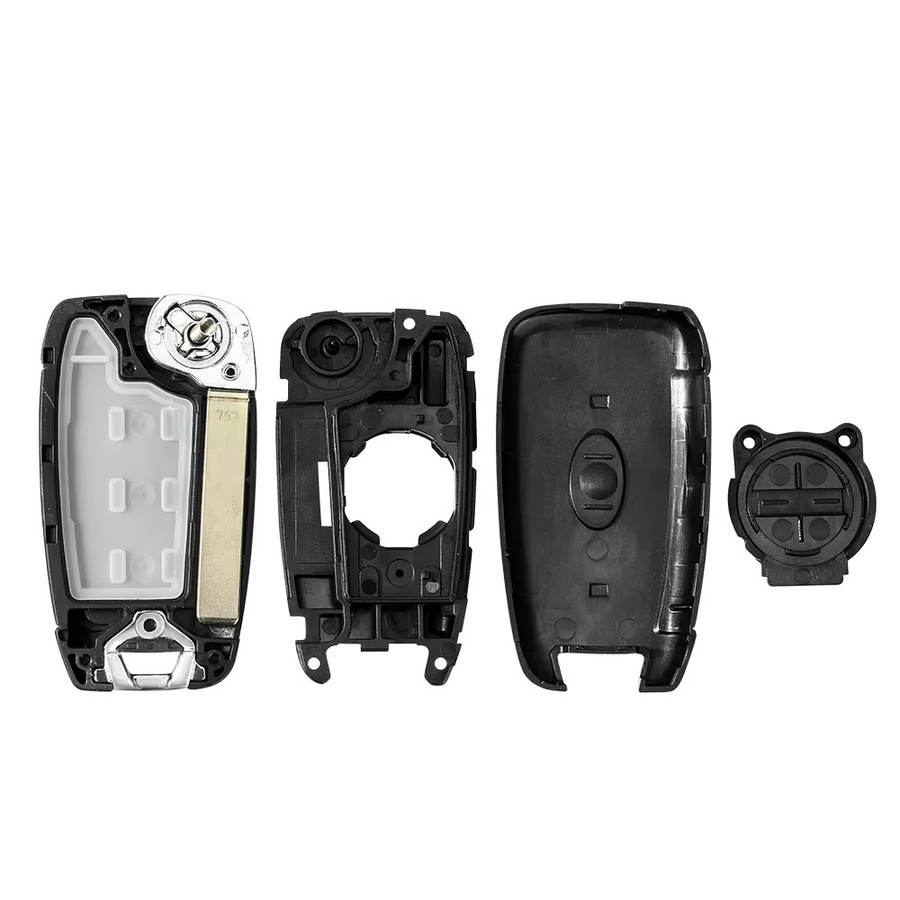 KEYYOU Auto Schlüsselhülle Flip Fernbedienung Shell für Hyundai Accent Elantra Kona Santa Fe Tucson Veloster mit 3 oder 4 Tasten - Bild 1
