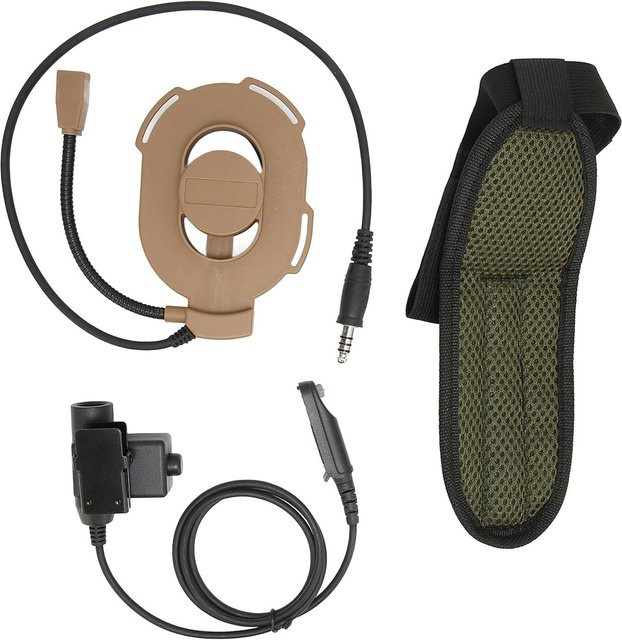 OutsideWorld Einseitiges Militär-Headset mit U94 PTT für Baofeng UV9R UV9R PLUS, Braun - Bild 1