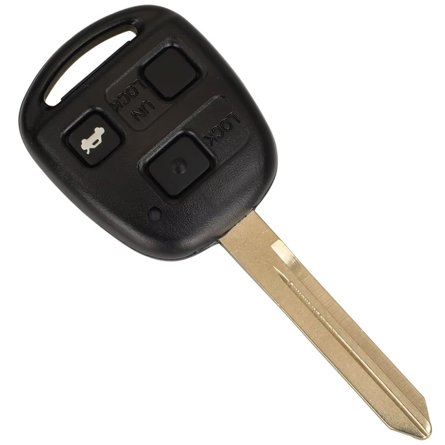 Jingyuqin Auto Fernbedienung Schlüsselanhänger für Toyota Avensis 2003–2008 und Yaris 2010–2011, 2/3 Tasten, 433,92 MHz, 4C Chip, Schwarz - Bild 2