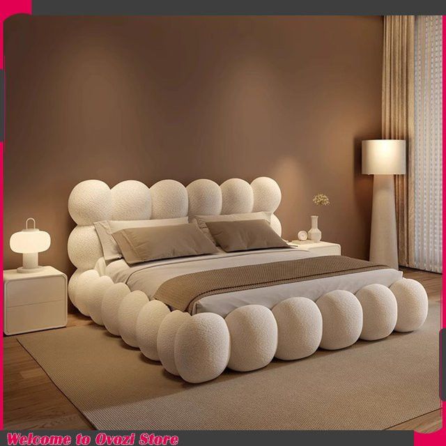 OEING Beauty Cream Cloud-Bett in Weiß mit Polsterung, minimalistisches Design, B/T/H: 200 x 150 x 150 cm - Bild 1