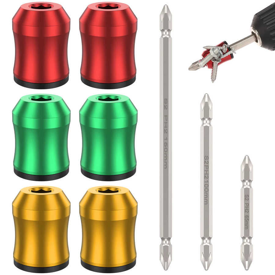 Adifare Set mit 6 magnetischen Schraubenhaltern und 3 Schraubendrehern für 1/4-Zoll-Sechskantschraubendreher - Bild 7