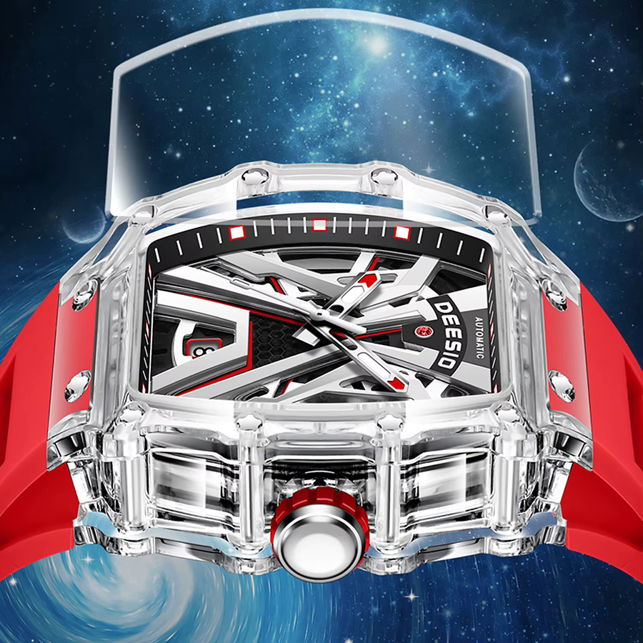 Deesio Armbanduhr Automatik, Edelstahl, Schwarz, Herren - Bild 4