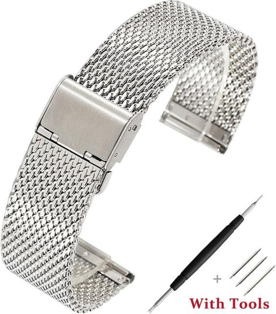 Uhrenarmband Milanaise, Edelstahl, Silber, 24mm, Unisex - Bild 1