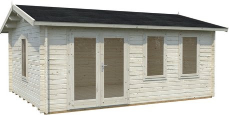 PALMAKO Blockbohlenhaus Iris aus Fichtenholz in Braun mit Satteldach, B/H/T: 574 x 262 x 390 cm - Bild 1