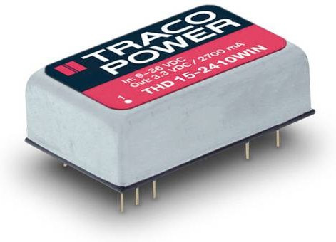 TracoPower THD 15-2413WIN DC/DC-Wandler, Print, 24 V/DC zu 15 V/DC, 1A, 15W, Farbe: grau - Bild 1