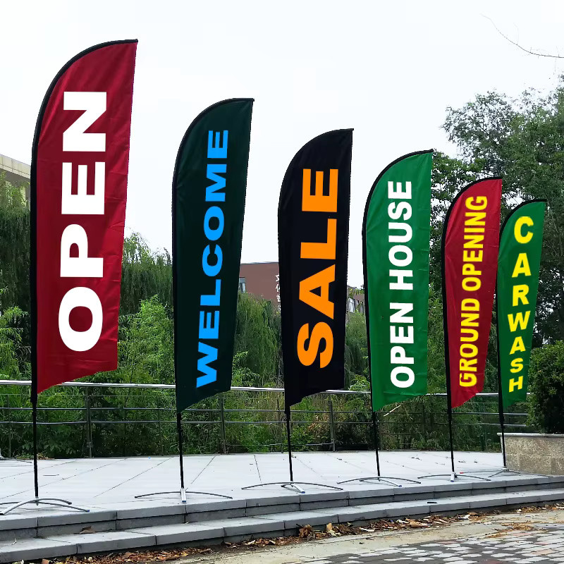 Funtalk Strand-Feder-Flagge mit individuellem Textdruck für Außenwerbung und Dekoration - Bild 3