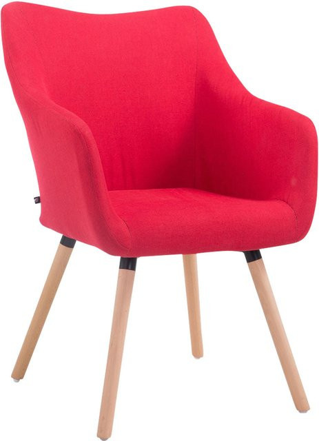 TPFLiving Besucherstuhl Coyo Two mit Stoffbezug und Buchenholzgestell in Rot, B/T/H: 62,5 x 61,0 x 90,0 cm - Bild 1