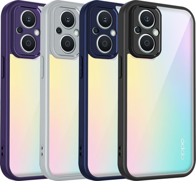 OPPO Handyhülle mit Luftpolster und Silikon Bumper für Reno7 lite, Reno8 lite, Reno 7z und Reno 8z in Transparent und Blau - Bild 1