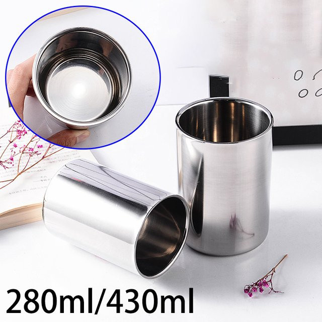 Doppelwandiger Edelstahl Trinkbecher für Kaffee, Tee oder Bier in Silber, 280/430 ml - Bild 1