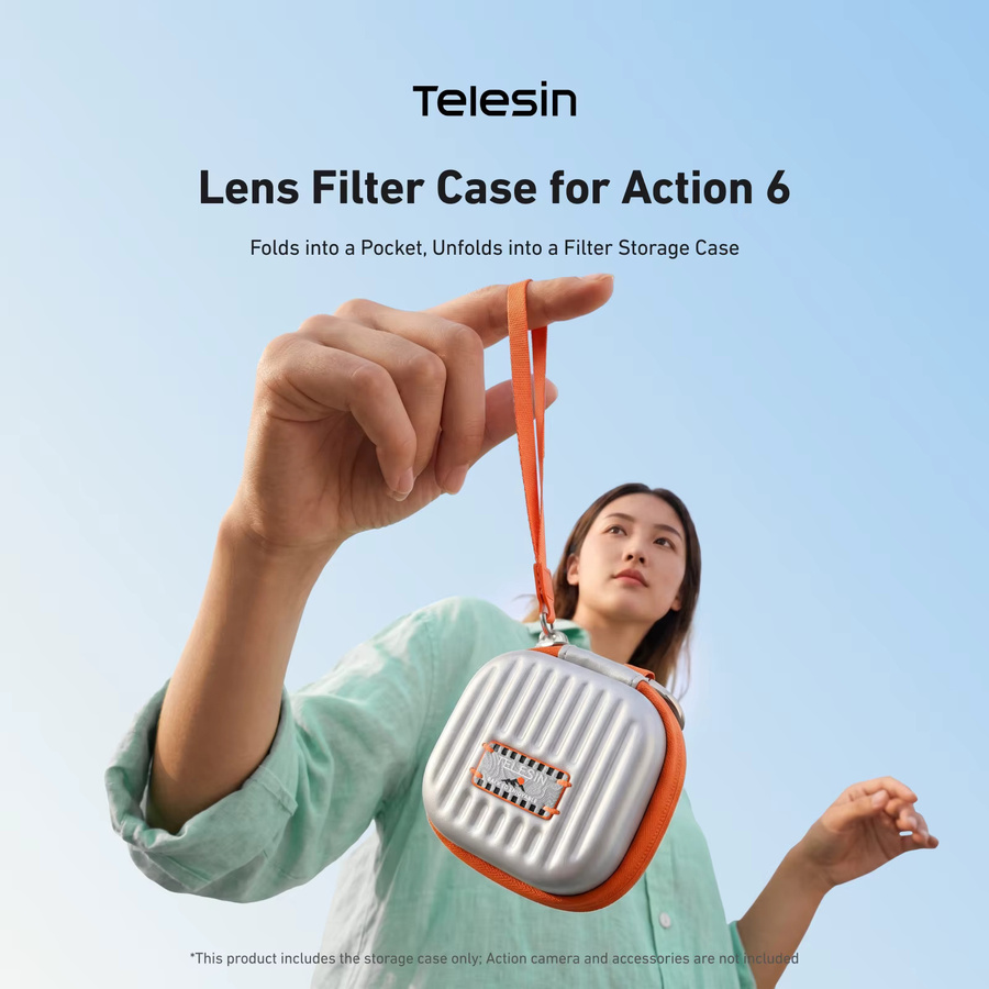 TELESIN 6-in-1 Objektivfilter-Etui in Grau, wasserdichte und staubdichte Aufbewahrungstasche mit Handschlaufe - Bild 2