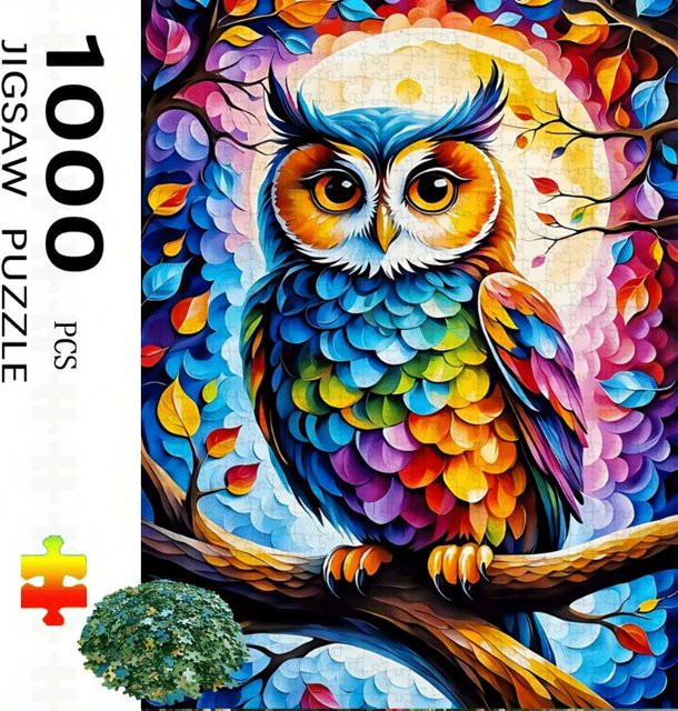 AZNM Eulen- und buntes Puzzle, 1.000 Teile - Bild 1