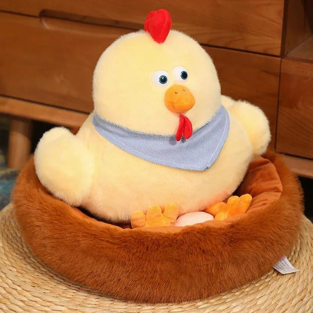 BC Pet Supplies Eierlegende Alte Henne Plüschtier, gelb, ab 14 Jahre - Bild 1