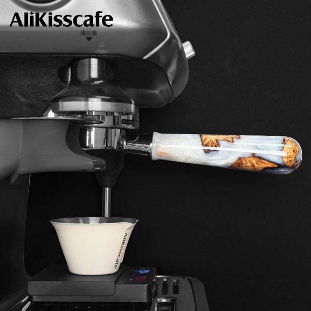 ALIKISSCAFE Bodenloser Siebträger mit Doppelauslauf aus Edelstahl in Silber für Breville 870 878 880 Espressomaschinen, 54 mm - Bild 1
