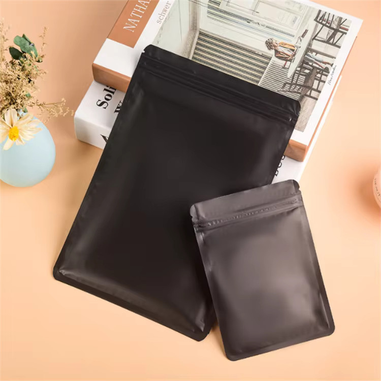 100 Stück leotrusting Aluminiumfolie-Verpackungsbeutel mit Druckverschluss in Mattschwarz zur Aufbewahrung von Kaffee, Tee oder Lebensmitteln - Bild 4