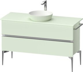Duravit Sivida Konsolen-Waschtischunterbau bodenstehend, Farbe: Grün, B/T/H: 124,5 x 54,8 x 47,5 cm, mit 2 Schubladen - Bild 1