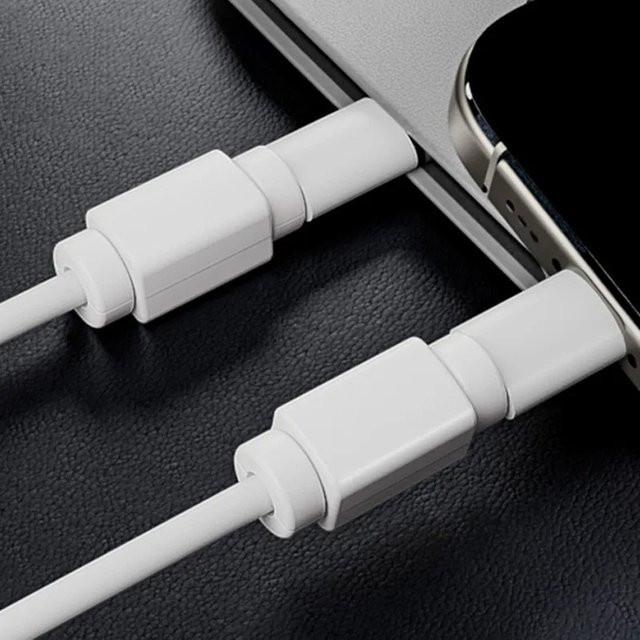 2er-Set Universal Kabel-Protektor in Weiß für USB-C, Micro USB und Android-Ladekabel - Bild 1