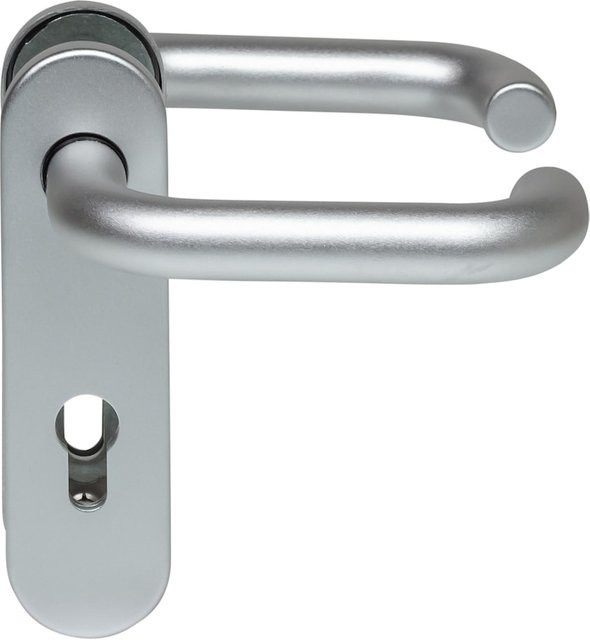 Hörmann FS Drückergarnitur D-110 Kurzschild PZ mit Gleitlager in Silber Aluminium - Bild 1