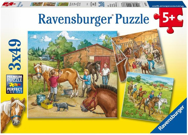 Ravensburger Mein Reiterhof, Puzzle, 3-teiliges Set, ab 5 Jahre - Bild 1
