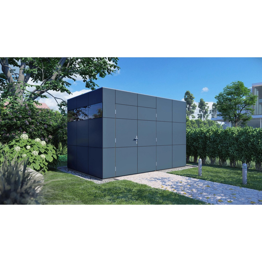 Bertilo Gartenhaus HPL 2 in Anthrazit-Grau mit modernem Design und Flachdach B/T/H: 345 x 228 x 230 cm - Bild 2