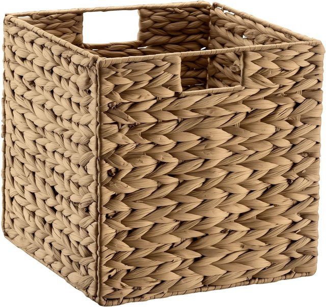 Wiltec Aufbewahrungskorb aus Wasserhyazinthe in Multicolour mit Griffen, B/T/H: 26 x 26 x 26 cm - Bild 1