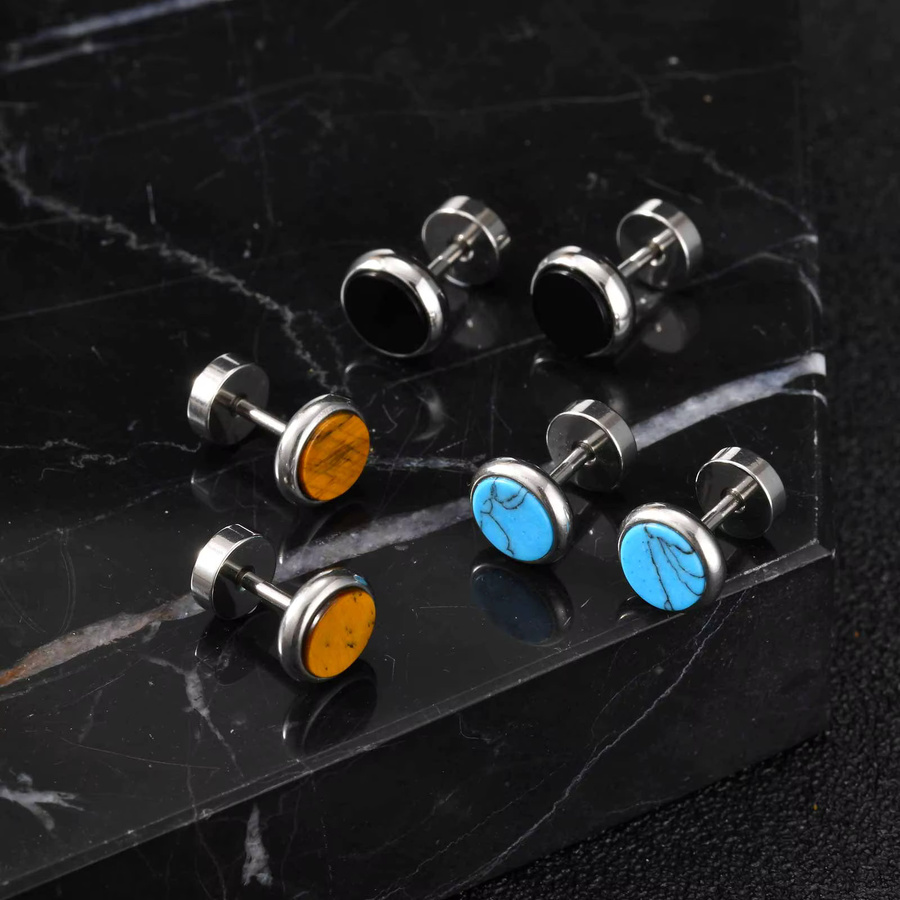 VNOX Ohrstecker Edelstahl, Silber, Herren - Bild 2