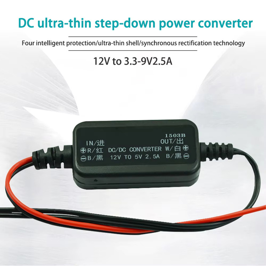 Aideepen DC-Abwärtswandler wasserdicht, 12 V auf 3,3 V-9 V, 2,5 A, schwarz - Bild 3