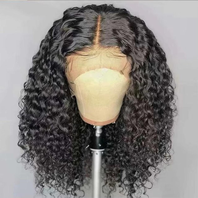Brasilianische Deep Wave Echthaar Perücke, Kurzer Bob, 10 Inches, Grau - Bild 1