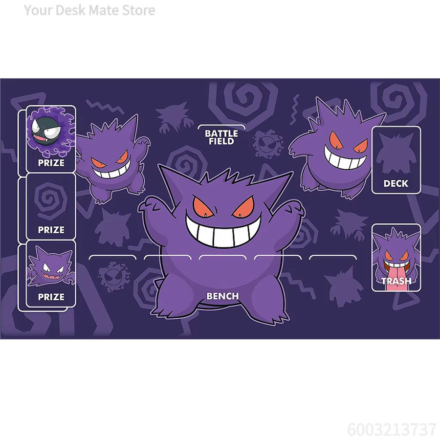 Potdemiel Pokémon Mauspad in Lila im Geister- und Feen-Stil, rutschfeste und schmutzabweisende Gaming-Schreibtischunterlage für Anime-Fans - Bild 2