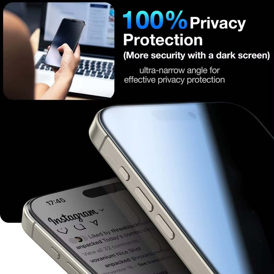 DIXSG 6-in-1 Sichtschutz aus gehärtetem Glas für iPhone 17 16 15 14 13 12 Kameraobjektivschutz transparent - Bild 3