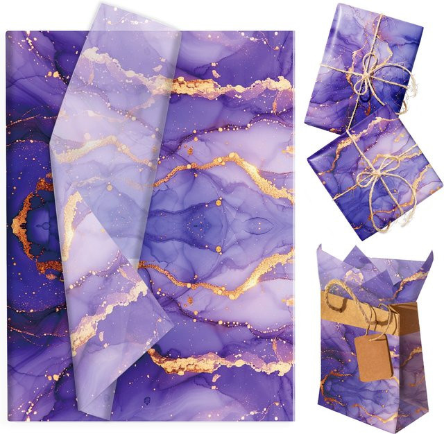 Lila Farbverlauf Seidenpapier für DIY Geschenkverpackungen zur Dekoration von Geburtstagen und Hochzeiten - Bild 1