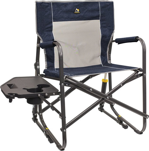 GCI Freestyle Rocker Campingstuhl mit Schaukelfunktion und Seitentisch, Farbe: Blau - Bild 1
