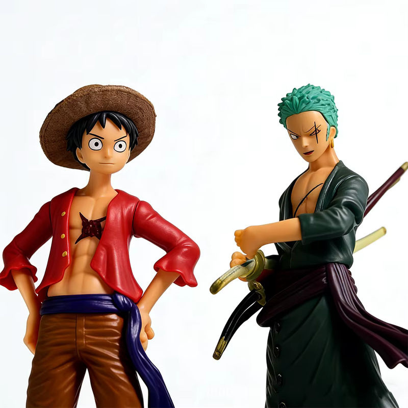 6er Set One Piece Anime Figuren von Bandai mit Luffy, Ace, Zoro, Nami und Sanji aus Kunststoff in Mehrfarbig als Desktop-Statue und Sammlerstücke - Bild 3