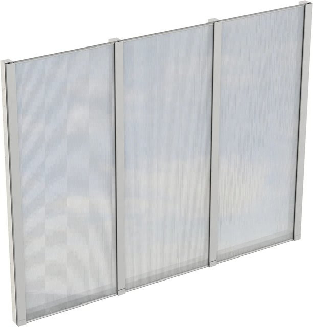 Skan Holz Seitenwand aus Holz und Polycarbonat in Weiß, semi-transparent, B/H: 243 x 200 cm - Bild 1