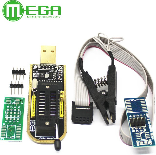 CH341A USB Programmierer für 24 und 25 Serie EEPROM Flash BIOS inklusive Software und Treiber in Schwarz - Bild 1