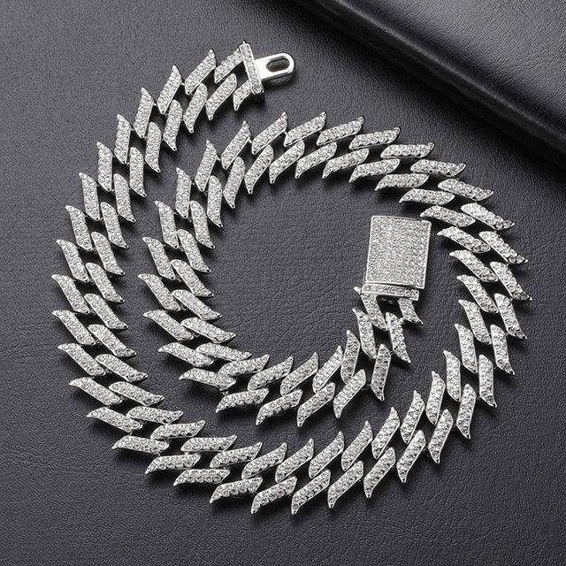 Wucifang Jewelry Halskette, Messing, Schwarz, Zirkonia, 20 cm, Unisex - Bild 1