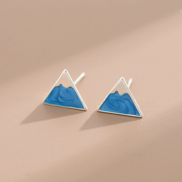 GaGa-Duck Ohrringe, 925 Silber, blau, dreieckig, Damen - Bild 1