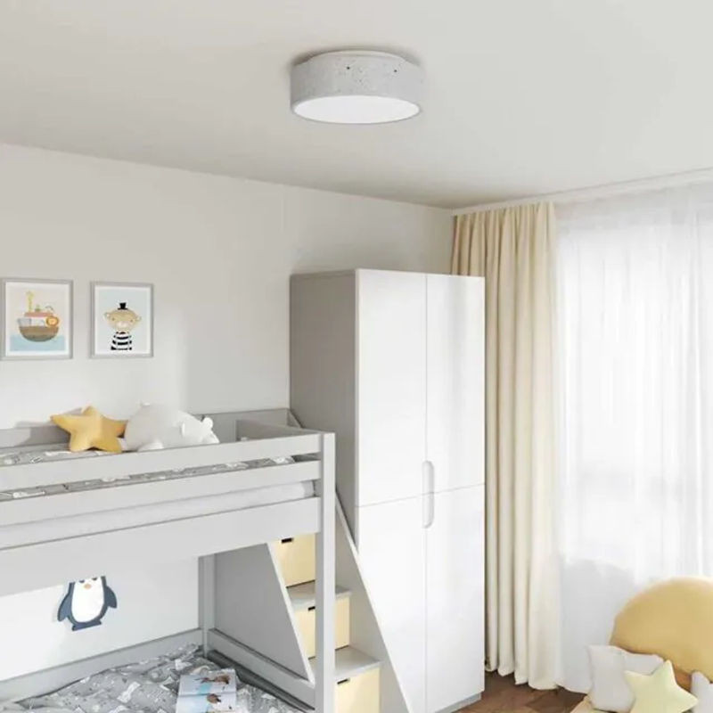 Moderne Deckenlampe aus Stoff von Vidaxl in Grau, Durchmesser: 38 cm, Höhe: 13,5 cm, Fassung E27 - Bild 1