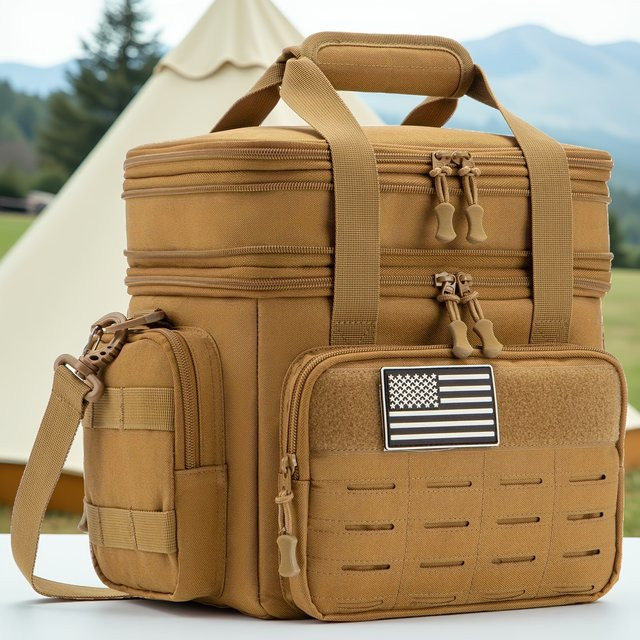 ReFire Gear Taktische Lunchbox in Grün, isolierte und auslaufsichere Kühltasche mit 18 l Volumen und MOLLE-Webgurt für Camping und Picknick - Bild 1