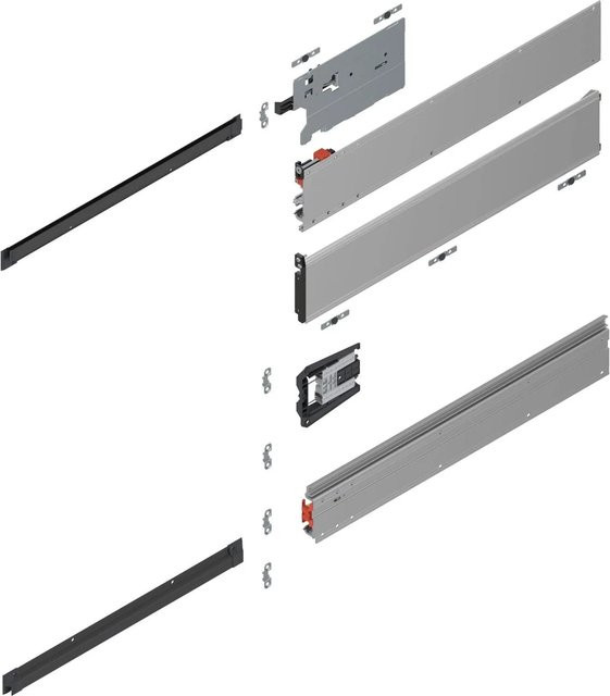 Blum Revego uno Pocketschienen-Set Laufschienen aus Aluminium in Silber, Länge: 450 mm, Ausführung Links - Bild 1