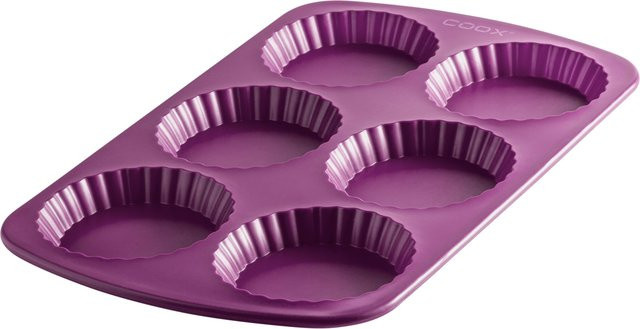 COOX Tarteletteform aus Silikon und Stahl in Lila, L: 34 cm, B: 21,8 cm, H: 1,8 cm - Bild 1