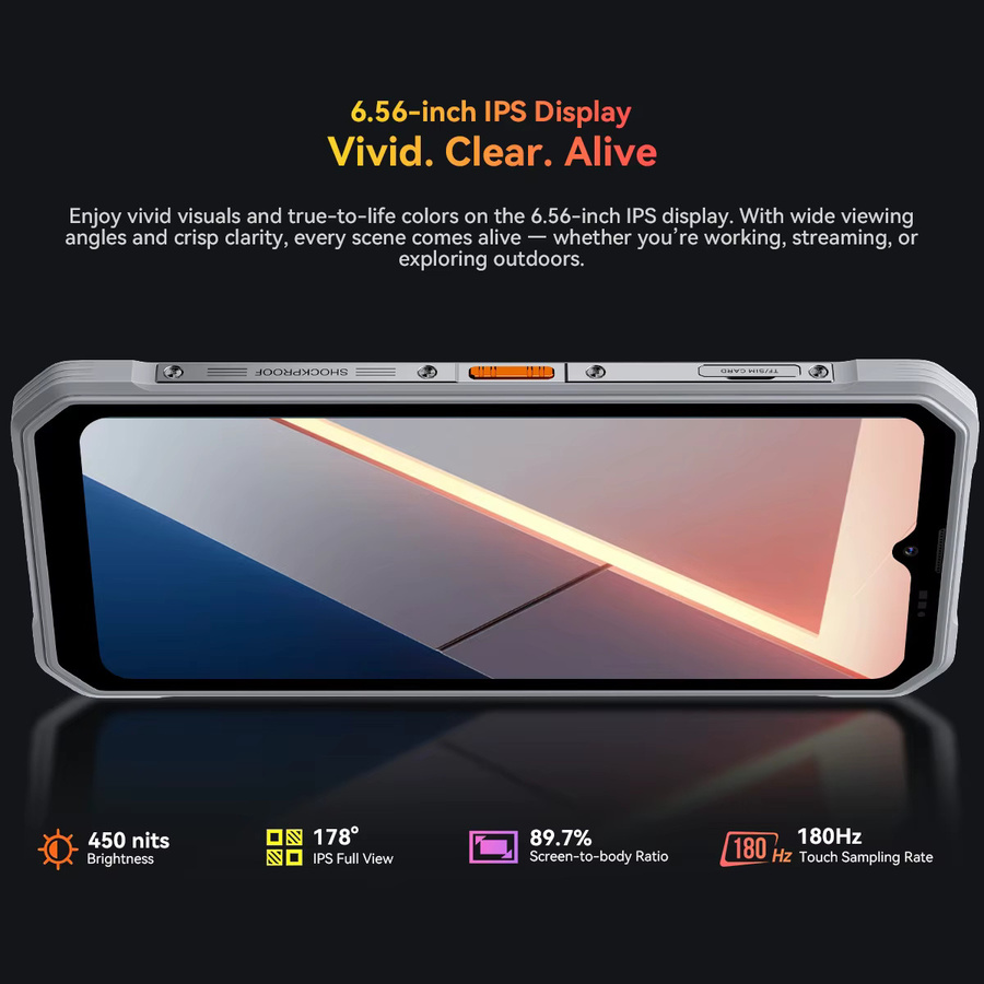 OSCAL MARINE 3 Smartphone in Weiß mit 6,56 Zoll HD 90Hz Display, MediaTek Helio G81, 13MP+16MP Kamera und 5000mAh Akku, Android 16 - Bild 3