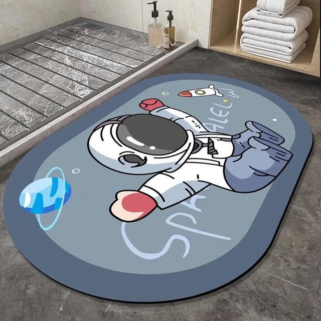 Yiran Furniture Astronauten Badezimmermatte aus Diatomeenerde, blau, B/T: 60 x 40 cm - Bild 1