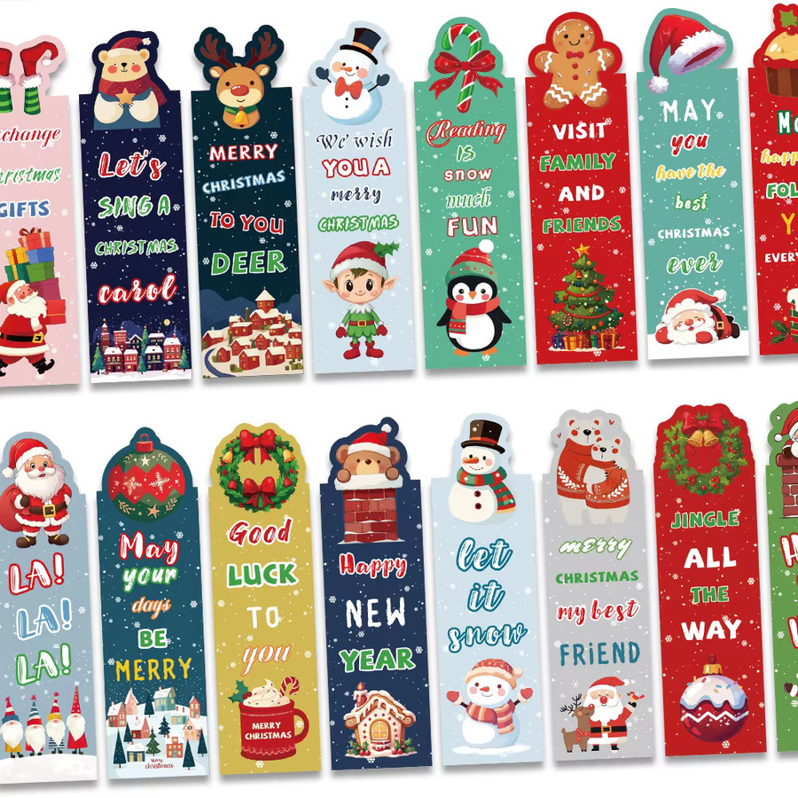 30 Stück Cartoon Weihnachten Lesezeichen aus Papier in Multicolour für Studenten und kreative Geschenke - Bild 4
