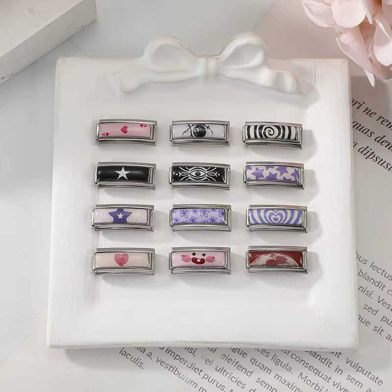 Yolorist Charm-Armband Edelstahl, Lila, Verspielt - Bild 2