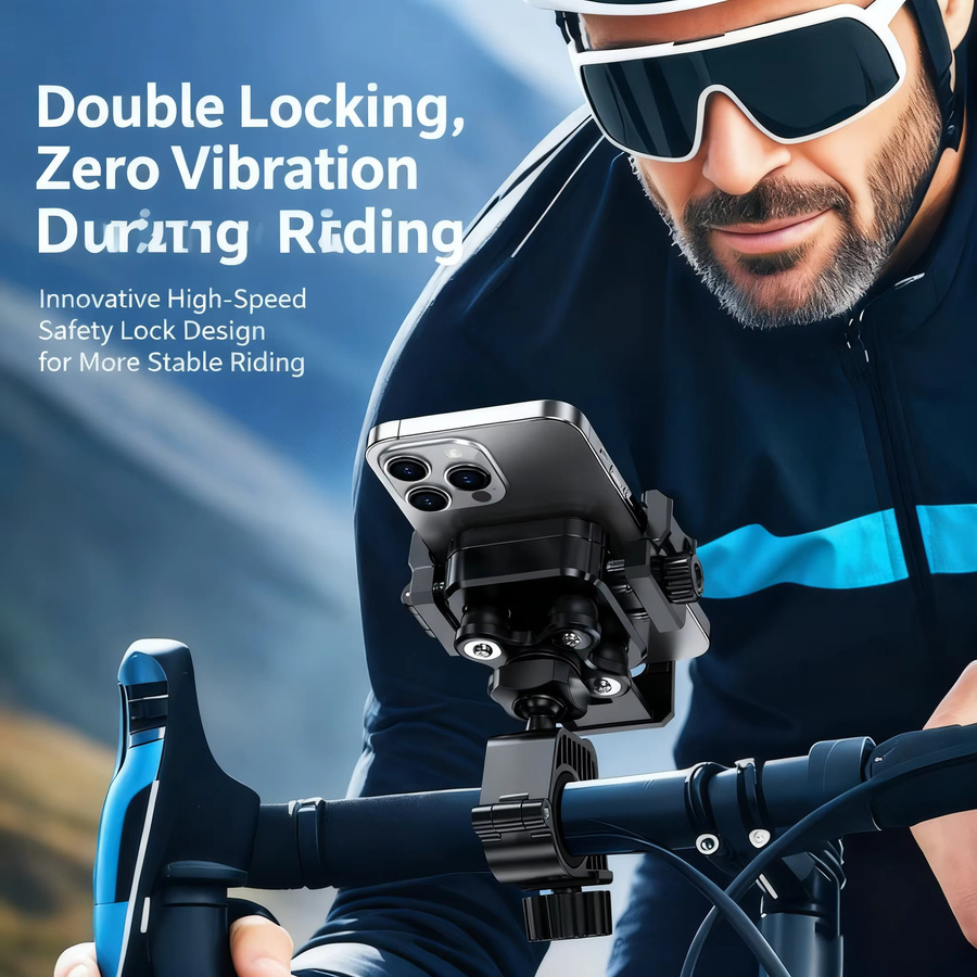 Anti-Vibrations Fahrrad-Telefonhalterung für Mountainbike und Rennrad in Rot und Schwarz - Bild 6
