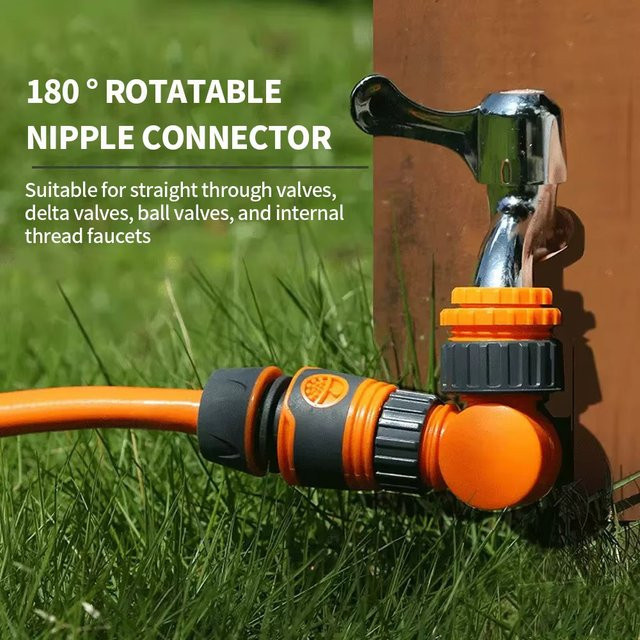 AMY CAR NEW FORCE 2-teiliges Mix-Set für Gartenschlauchanschluss und Autowaschrohre, 1/2 Zoll Wasserhahn-Adapter aus Kunststoff in Orange - Bild 1