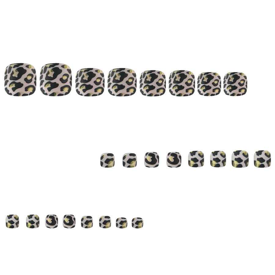 Nagelset Leopard Print, Schwarz, 24 Stück, Unisex - Bild 2